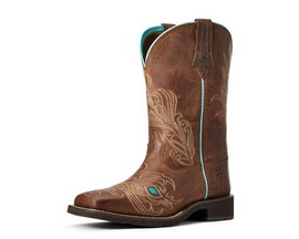 Ariat® Women's Bright Eyes II Peacock Western Boots - Weathered Brown