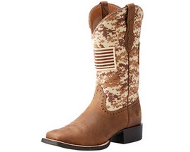 Ariat® Women's Round Up Patriot Western Boot - Distressed Brown