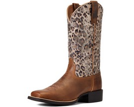 Ariat® Women's Round Up Wide Square Toe Western Boot - Pearl Brown
