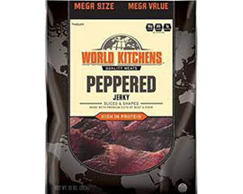World Kitchen's® Sliced & Shaped Peppered Beef Jerky - 10 oz