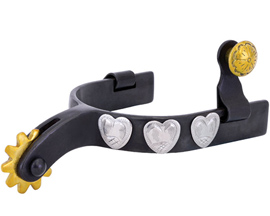 MetaLab® Youth Basic Roper Spurs with Engraved Hearts - Black Satin