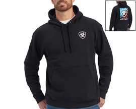 Ariat® Men's Americana Block Hooded Sweatshirt - Black