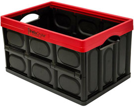 Greenmade® InstaCrate 12 gal. Folding Crate - Black / Red