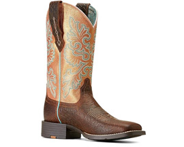 Ariat® Women's Wide Round Up Square Toe StretchFit Western Boot - Toasted Blanket Emboss