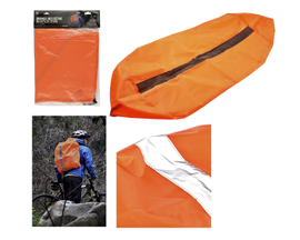 Orange Safety Backpack Cover with 2" Reflective Tape and Drawstring Closure (28" x 17.1/2"x 7")
