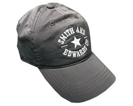 Smith & Edwards® Center Star Logo Cotton Snapback Hat - Charcoal / White