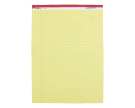 Mead® Yellow Ruled Legal Pad - 11 in. x 8.5 in.