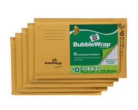 Duck® 6 in. x 9 in. BubbleWrap Padded Yellow Envelopes - 5 pack