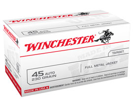Winchester® 45 Auto FMJ 230-grain Target Ammo - 100 rounds