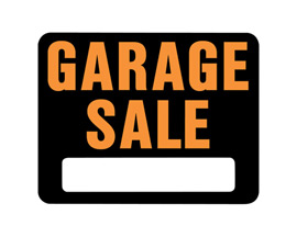 Hy-Ko® Tape-On 14.5x18.5 in. Black & Orange Plastic Sign - Garage Sale