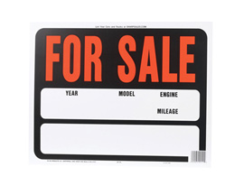 Hy-Ko® Tape-On 14.5x18.5 in. Black & Orange Plastic Sign - Auto For Sale