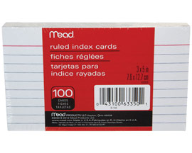 Mead® 3 in. x 5 in. Ruled Index Cards - 100 count