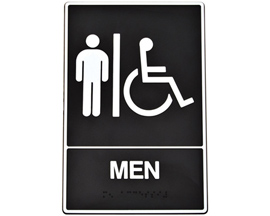 Hy-Ko® Self-Adhesive 9x6 in. ADA Compliant Sign with Braille - Men's Restroom