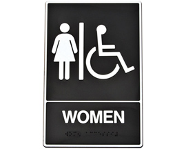 Hy-Ko® Self-Adhesive 9x6 in. ADA Compliant Sign with Braille - Women's Restroom