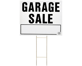Hy-Ko® Stake-In 19x24 in. Corrugated Plastic Sign with H Bracket - White Garage Sale