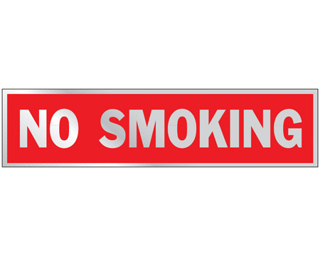 Hy-Ko® Self-Adhesive 2x8 in. Aluminum Red Princess Sign - No Smoking