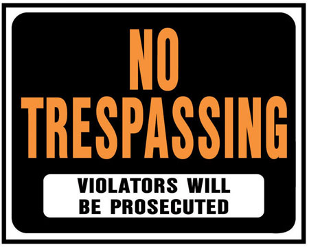 Hy-Ko® Tape-On 14.5x18.5 in. Black & Orange Plastic Sign - No Trespassing