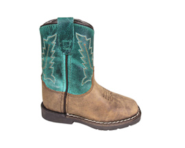 Smoky Mountain Boots® Toddler's Autry Brown/Turquoise Leather Boots
