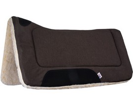 Mustang Manufacturing® Brushed Denim 32 in. Contoured Saddle Pad with Fleece Bottom - Chocolate Bro