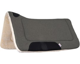 Mustang Manufacturing® Brushed Denim 32 in. Contoured Saddle Pad with Fleece Bottom - Heather Gray