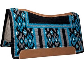 Mustang Manufacturing® Blue Horse 36 in. x 34 in. Contoured Saddle Pad with Blanket Top and Wool Bo