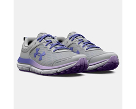 Under Armour® Girls' Grade School Runplay Fade Running Shoes - Mod Gray / Nebula Purple