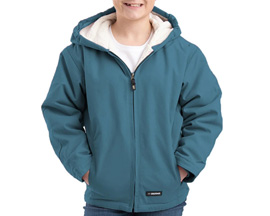 Berne® Girls' Youth Softstone Sherpa-Lined Hooded Jacket - Steel Blue