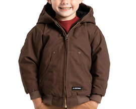 Berne® Boy's Toddler Softstone Quilt-Lined Hooded Jacket - Bark Brown