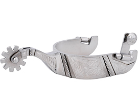 Cowboy Tack® Francois Gauthier Reining Show Large Spurs - Brushed Stainless Steel
