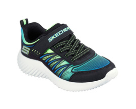 Skechers® Boy's Bounder Zatic Light Sneakers - Black / Lime