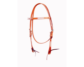 Nevada  Browband 5/8" Headstall With Rawhide Accents