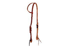 5/8" Leather Single Ear Headstall with Stainless Buckles