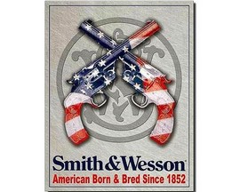 Signs 4 Fun® Metal Garage Sign - Smith & Wesson® 'American Born'