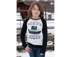 Cinch® Youth Cruel Girl's Take Me To The Rodeo Shirt - White / Black