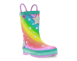 Western Chief® Girl's Easy On Handles Waterproof Rain Boots - Superstar Teal