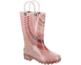 Western Chief® Kid's Glitter Lighted Rubber Rain Boots - Pink Tie Dye
