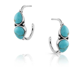 Montana Silversmiths® Mirrored Turquoise Hoop Earrings