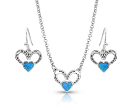 Montana Silversmiths® Horseshoes On My Heart Opal Jewelry Set