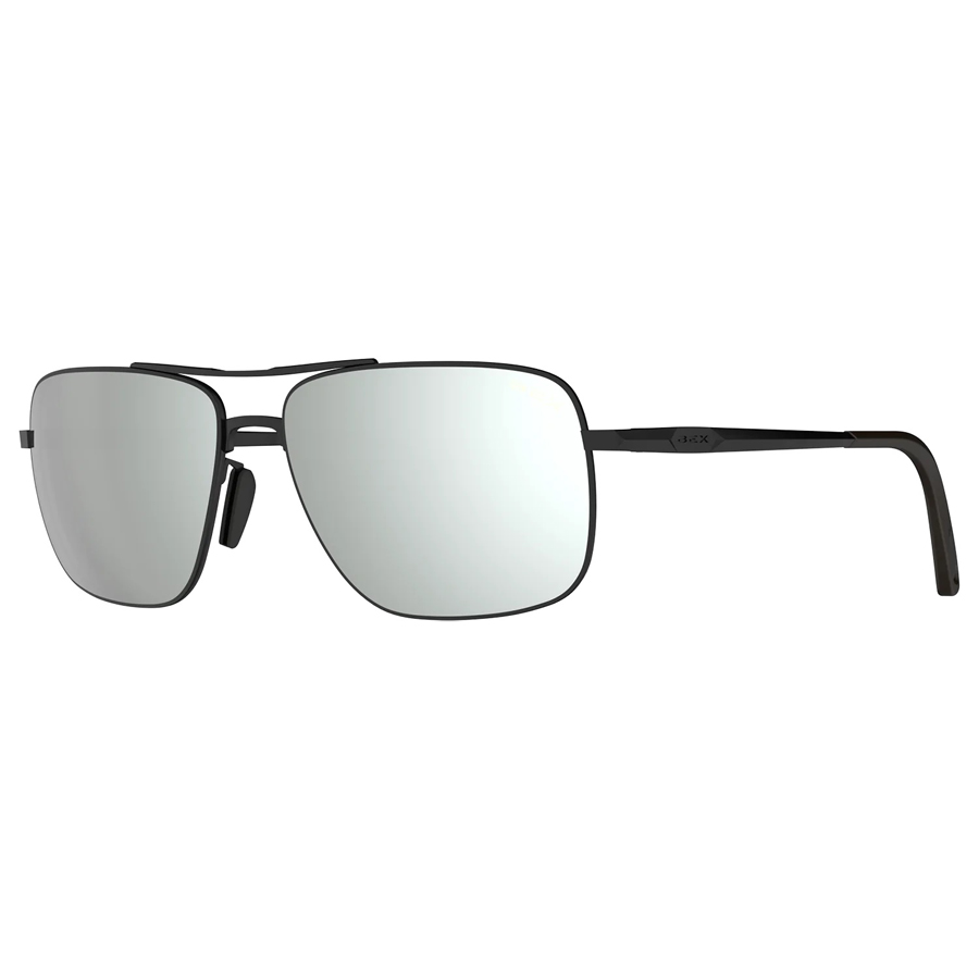 BEX® Porter Full Metal Aviator Sunglasses - Matte Black / Grey / Silver
