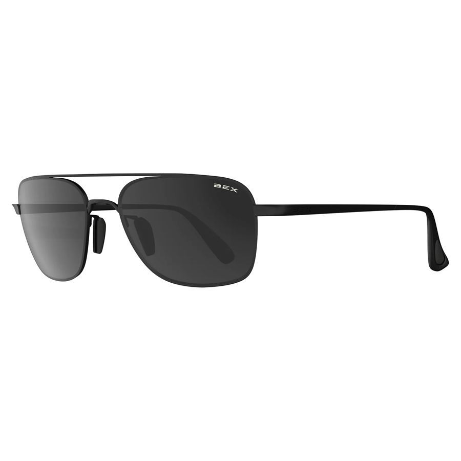 BEX® Mach Full Metal Aviator Sunglasses - Matte Black / Grey