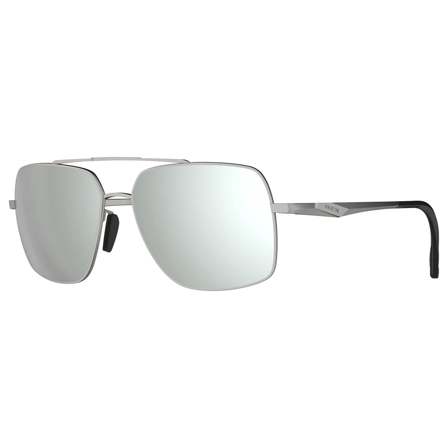 BEX® Wing Full Metal Aviator Sunglasses - Matte Silver / Grey / Silver