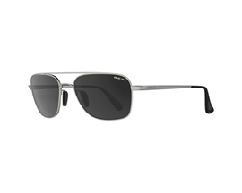 BEX® Mach Full Metal Aviator Sunglasses - Matte Silver / Grey