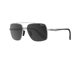 BEX® Wing Full Metal Aviator Sunglasses - Matte Silver / Grey