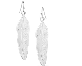 Montana Silversmiths® Love You More Silver Feather Earrings