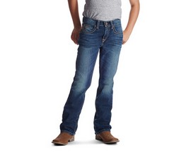 Ariat® Big Boy's B5 Boundary Stackable Slim-Fit Straight Jeans - Cyclone Wash