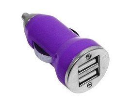 Wireless Gear Dual Port USB 3.1 Amp Car Charger - Purple