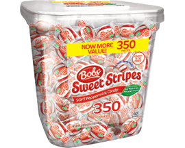 Bob's Sweet Stripes Soft Peppermint Candy, 350 Individually Wrapped Pieces -3.9 Pound Tub