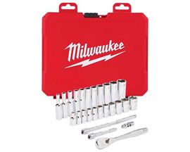 Milwaukee® 1/4 in. Drive Metric Mechanics Socket & Ratchet Set 50 Piece