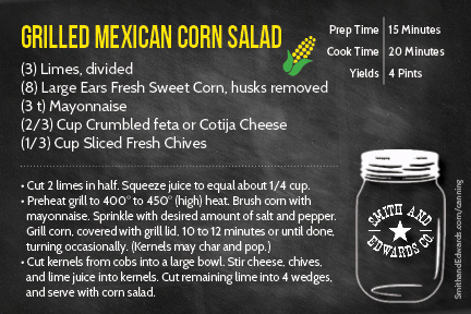 Print a recipe for Grilled Mexican Corn Salad.