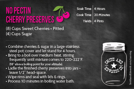 Print a recipe for No-Pectin Cherry Preserves